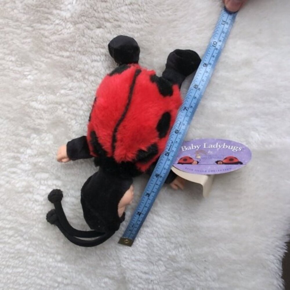 NWT 1997 Anne Geddes 9" mini Sleeping Baby Ladybug Plush Bean Doll - Picture 5 of 7